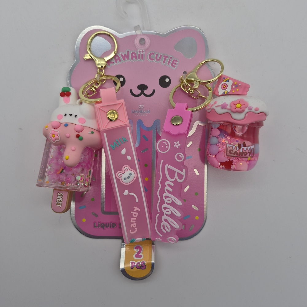 Kawaii Cutie Pink Keychain Set